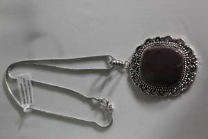 lot 40 image: GERMAN SILVER NECKLACE WITH MUDCRACK FOSSIL PENDENT&nbsp