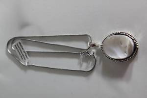 lot 47 image: GERMAN SILVER NECKLACE WITH MOTHER OF PEARL PENDENT&nbsp