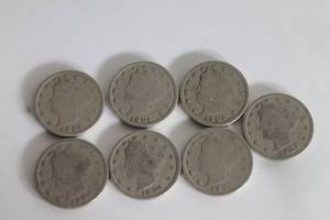 lot 64 image: TOTAL 7 1904 V&nbsp NICKLE CENTS