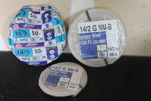 lot 168 image: TOTAL OF 3 PK INDOOR WIRE , 25 FT , 50FT , 100 FT  SEE PICS&nbsp