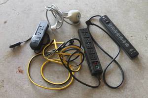lot 198 image: TOTAL OF 4 ASSORTED&nbsp SURGE PROTECTOR&nbsp POWER SUPPLY POWER STRIPS  CAR INVERTER&nbsp POWERBALL , - 360 ELECTRICAL , MOBILE SPEC, WOODS, GE  SEE PICS&nbsp