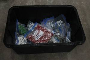 lot 82 image: MISC LOT OF ELECTRICAL COMPONENTS FOR RESALE SEE PICS TOTE INCLUDED