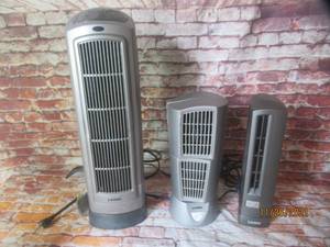 lot 10 image: 3 LASKO STANDING FLOOR FANS