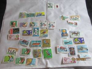 lot 91 image: 37 VINTAGE STATE OF QATAR POSTAL STAMPS