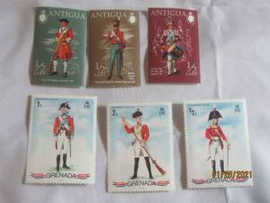 lot 95 image: 6 VINTAGE BRITISH WEST INDIES POSTAL STAMPS