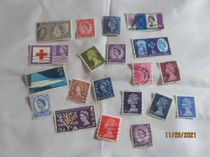 lot 102 image: 20 VINTAGE ENGLAND POSTAL STAMPS
