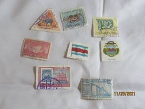 lot 104 image: 8 VINTAGE COSTA RICO POSTAL STAMPS