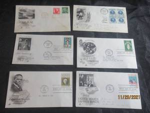 lot 110 image: 6 VINTAGE FIRST DAY OF ISSUE 1950S 60S AND 70S STAMPED ENVELOPES