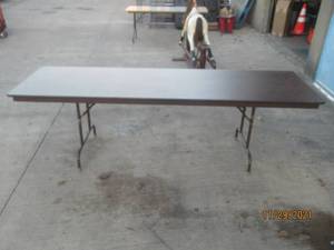 lot 152 image: 8 FT WOOD FOLDING TABLE