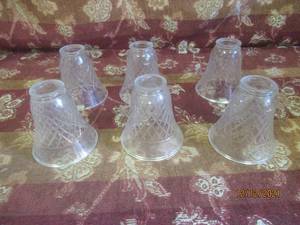 lot 67 image: 6 DIAMOND CUT CEILING FAN LIGHT SHADE COVERS