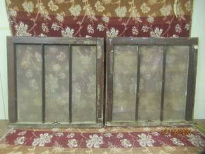 lot 90 image: 2 VINTAGE WINDOW PANES