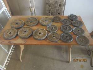 lot 110 image: 16 IRON WEIGHTS ASSORTED LBS
