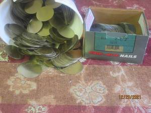 lot 184 image: GENEROUS AMOUNT OF GRIP-RITE NAILS TIN CAPS