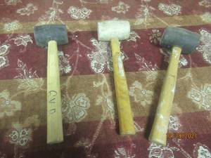 lot 240 image: 3 RUBBER HEAD HAMMERS