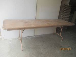 lot 247 image: 8FT WOODEN FOLDING TABLE
