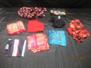 lot 377 image: LOT OF 9 SILK HANKERCHIEFS