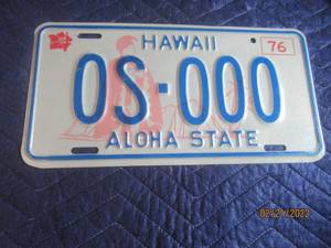 lot 2 image: VINTAGE HAWAII 1976 LICENSE PLATE