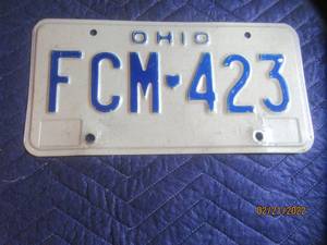 lot 3 image: VINTAGE OHIO LICENSE PLATE