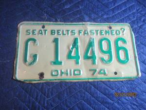 lot 4 image: VINTAGE OHIO 1974 LICENSE PLATE