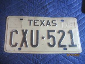 lot 6 image: VINTAGE TEXAS 1975 LICENSE PLATE