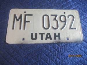 lot 12 image: VINTAGE UTAH LICENSE PLATE