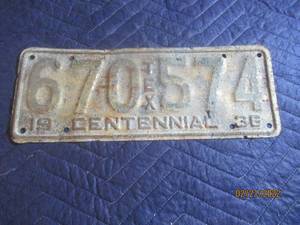 lot 14 image: VINTAGE TEXAS 1936 LICENSE PLATE