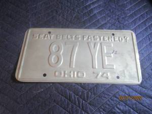 lot 22 image: VINTAGE OHIO 1974 LICENSE PLATE