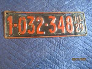 lot 66 image: VINTAGE ILLINOIS 1929 LICENSE PLATE