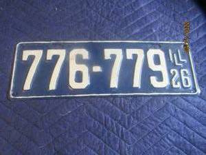 lot 67 image: VINTAGE ILLINOIS 1926 LICENSE PLATE