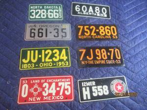 lot 91 image: VINTAGE BICYCLE PLATES LOT OF 8.
