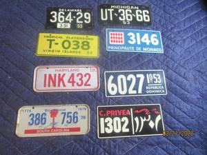 lot 98 image: VINTAGE BICYCLE PLATES LOT OF 8.
