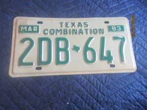 lot 120 image: VINTAGE 1983 TEXAS LICENSE PLATE