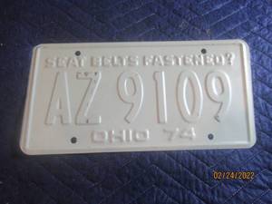 lot 125 image: VINTAGE 1974 OHIO LICENSE PLATE