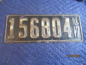 lot 140 image: VINTAGE 1917 ILLINOIS LICENSE PLATE