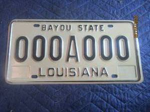 lot 145 image: VINTAGE 197475 LOUISIN  SAMPLE LICENSE PLATE