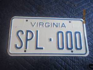 lot 150 image: VINTAGE VIRGINA SAMPLE LICENSE PLATE
