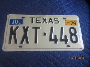 lot 159 image: VINTAGE 1979 TEXAS LICENSE PLATE