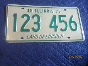 lot 166 image: VINTAGE 1973 ILLINOIS LICENSE PLATE