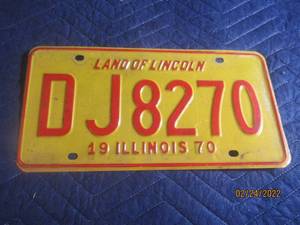 lot 173 image: VINTAGE 1970 ILLINOIS LICENSE PLATE