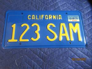 lot 190 image: VINTAGE 1976 CALIFORNIA SAMPLE LICENSE PLATE