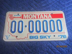 lot 199 image: VINTAGE 1976 MONTANA BICENTENNIAL LICENSE PLATE