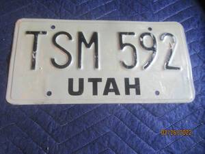 lot 244 image: VINTAGE UTAH LICENSE PLATE