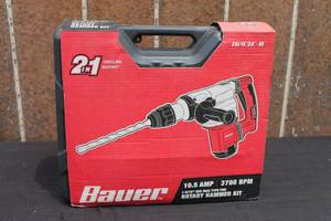 lot 29 image: NEW BAUER 2 IN 1 CHISELING 1643 E -B ROTARY HAMMER KIT IN ORIGINAL BOX&nbsp