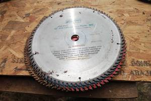 lot 56 image: TOTAL OF 8&nbsp 12 ASSORTED MITER SAW BLADES&nbsp