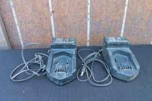 lot 85 image: TOTAL OF 2 PORTER CABLE BATTERY CHARGERS 8604&nbsp 12VOLT14 VOLT CHARGE&nbsp