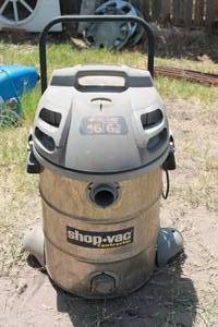 lot 96 image: SHOP VAC 16 GAL WITH ACCESSORIES&nbsp&nbsp ONE TIRE NEED&nbsp REPLACEMENT SCREW&nbsp