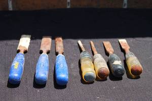 lot 106 image: TOTAL OF 7 WOODWORKING CHISELS&nbsp