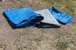 lot 134 image: TOTAL OF 3 LARGE TARPS&nbsp