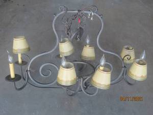 lot 65 image: WROUGHT METAL 8-ARM CHANDELIER&nbsp