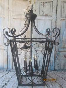 lot 67 image: WROUGHT METAL CRAFTMADE FOYER FIXTURE&nbsp 6- LIGHT INCANDESCENT CHANDELIER CEILING&nbsp LANTERN PENDANT LIGHTING 38 TALL&nbsp